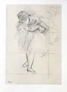 Degas, danseuse saluant, estampe pochoir, jacomet
