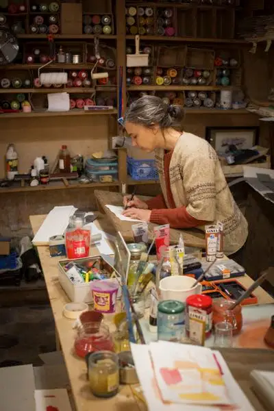 Jacomet, pochoir, couleurs, atelier, Kristina