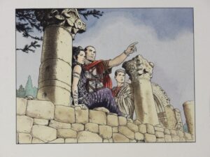 Vaison la romaine, bande dessinée, estampe pochoir, jacomet