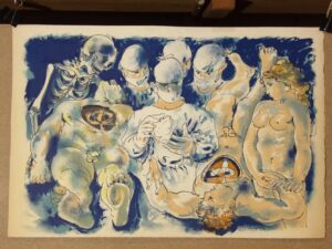 estampe pochoir, jacomet, hans erni, coeur