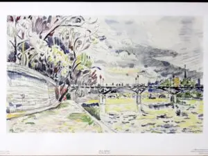 signac, le pont des arts, estampe pochoir, jacomet