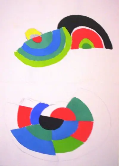 Estampe au pochoir de Sonia Delaunay, appelée "Les Illuminations"
